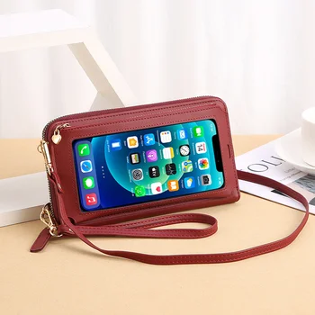 женский длинный кошелек, простая сумка для мобильного телефона на запястье с сенсорным экраном, портативная сумка для мобильного телефона zero wallet