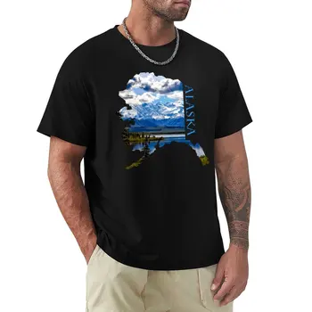 Футболка с изображением штата Аляска, футболки больших размеров, дизайнерские футболки на заказ, мужские футболки