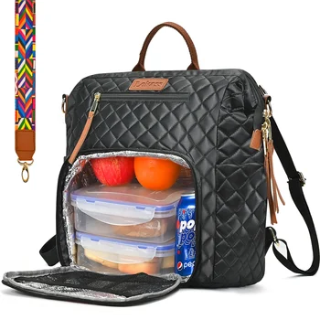 Рюкзак для ланча LOKASS Изолированная сумка для ланча для женщин, девочек, леди, взрослых, большой ланч-бокс, модный рюкзак-кошелек с откидным верхом