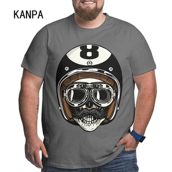 Хлопковые футболки Kanpa с уличными граффити и черепами для крупных мужчин, мужская одежда с рисунком, тренировочные топы, Черная футболка большого размера 8 размера плюс