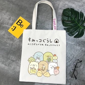 Аниме Sumikko Gurashi Shopper Bag Сумка-тоут для женщин, милая мультяшная сумка-тоут, Кавайные сумки, Эко-сумки многоразового использования, модные сумки Ulzzang