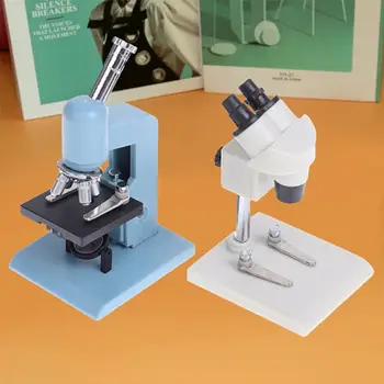 Полезный миниатюрный микроскоп, компактный макет сцены тонкой работы, мини-лабораторное оборудование, игрушка для декорации экспериментальной сцены