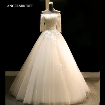 Роскошное свадебное платье с длинными рукавами, очаровательное платье с открытыми плечами, вырез лодочкой, аппликация в пол, богемные платья невесты Vestido De Noiva