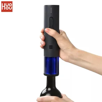 Новый Оригинальный Автоматический набор для бутылок вина Huohou, электрический штопор С резаком для фольги, новинка 2018 года