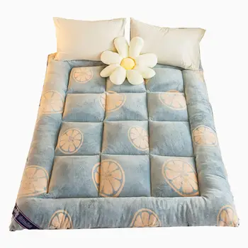 Матрас мягкая подушка бытовая утолщенная теплая односпальная кровать студенческое общежитие снежинка бархатный коврик татами коврик стеганое одеяло