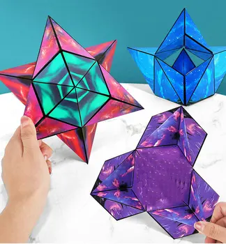Разнообразный геометрический сменный Магнитный Магический куб, Антистрессовый 3D декомпрессионный ручной флип-пазл, кубик-головоломка для детей, игрушка-непоседа