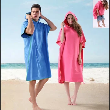 Полотенце с капюшоном из микрофибры, пончо для серфинга, Быстросохнущее пляжное банное полотенце Для мужчин и женщин для плавания, пляжного путешествия, Быстросохнущая накидка для переодевания