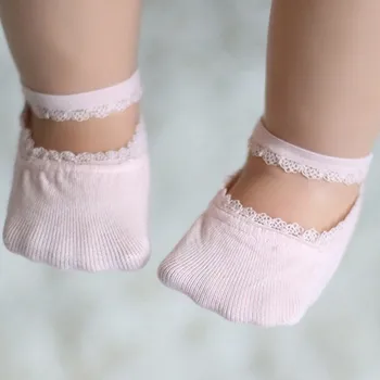 Однотонные носки для маленьких девочек, детские носки с кружевом для новорожденных девочек, однотонные носки до щиколотки, вещи для новорожденных, детские носки Для Новорожденных