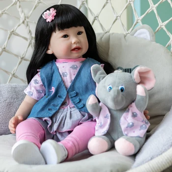 NPK 24-дюймовая возрожденная кукла для малышей Принцесса Тиган, реалистичная улыбка, детские игрушки для детей, Рождественский подарок