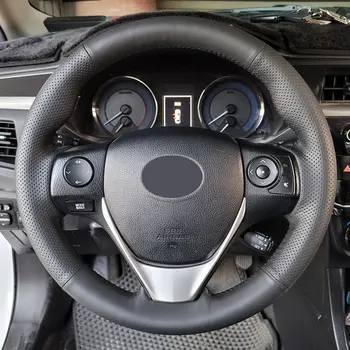 Крышка Рулевого Колеса Автомобиля Toyota E'Z RAV4 Auris 2013 2014 Corolla iM 2017 Scion iM 2016 Черная Перфорированная Кожа Из Микрофибры