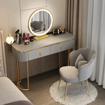 Туалетный столик с USB подсветкой в Скандинавском стиле-органайзер для роскошной спальни, Туалетный столик с выдвижным ящиком, Очаровательная мебель для дома Meuble De Chambre