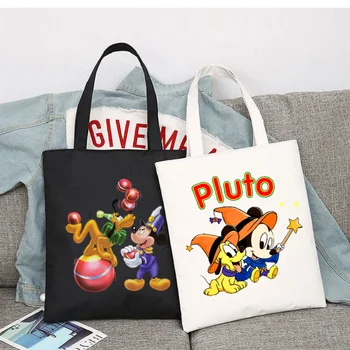 Женская сумка для покупок с собакой-Плутоном из мультфильма Диснея, сумка для покупок, дорожная сумка, студенческие холщовые сумки, сумка для колледжа большой емкости