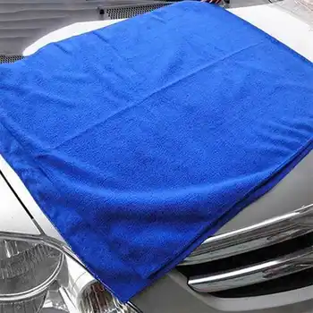100шт Впитывающее полотенце из микрофибры Для ухода за автомобилем Домашней кухни для мытья Чистой тряпкой для мытья посуды Синее