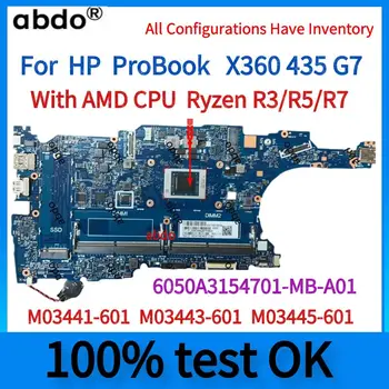 6050A3154701-MB-A01.Для материнской платы ноутбука HP ProBook X360 435 G7 с процессором AMD Ryzen R3/R5/R7 M03441-601 M03443-601 M03445-601