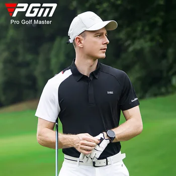 Мужская летняя футболка с коротким рукавом для гольфа PGM Golf Sports с лазерной перфорацией для впитывания влаги и быстрого высыхания