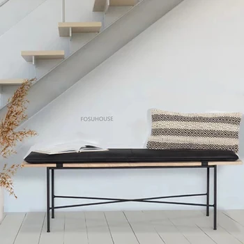 Скандинавские табуретки из массива дерева для домашней мебели, скамейка для гостиной, творческая личность, простой бытовой дверной проем, креативный табурет для обуви