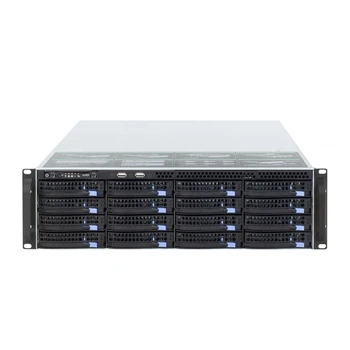 3U rack hotswap шасси 16 отсеков серверного корпуса S365-16 с блоком питания 800 Вт и 6 ГБ объединительной платы SAS с поддержкой материнской платы EATX 650 мм