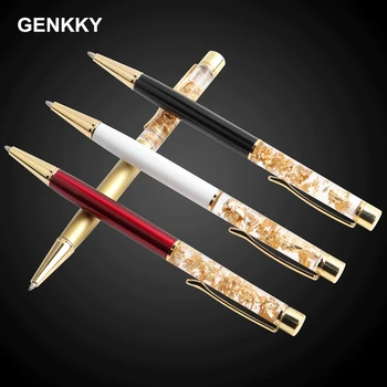 Шариковые ручки GENKKY Pen Crystal Gradient Изысканная креативная роскошь, высококачественные шариковые ручки из золотой фольги, подарочные принадлежности для студентов