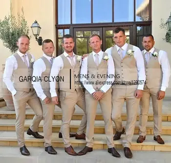 Свадебный мужской костюм без рукавов с V-образным вырезом / Бутик мужских костюмов, деловой жилет и брюки для свадьбы