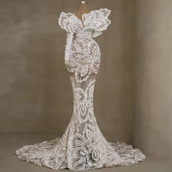 Романтическое Свадебное платье Русалки с длинным рукавом 