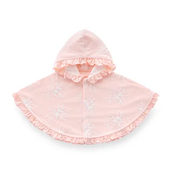 Модная Зимне-осенняя Хлопковая Накидка с капюшоном для маленьких девочек, Плащ с крючковатым носиком, Розовое платье-мантия для маленьких девочек, Халат, Солнцезащитный крем