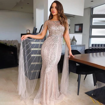 Полностью расшитые бисером выпускные платья ручной работы, роскошные вечерние платья Mermaid Dubai, вечернее платье для официальных мероприятий для женщин, Vestidos De Noche