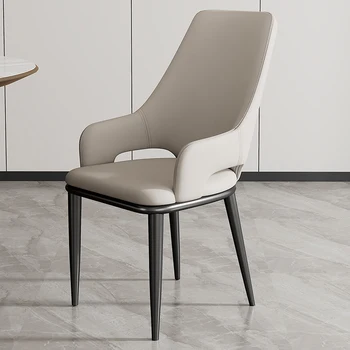 Легкие обеденные стулья класса люкс для домашнего использования, современный скандинавский минимализм и элитные минималистичные стулья в итальянском стиле со спинкой