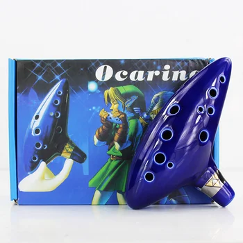 Керамическая Флейта Alto C Link для мальчиков Ocarina of Time с 12 отверстиями, обжигаемая в печи для Окарины, в Коробке, Деревянные Духовые инструменты, фигурки игрушек