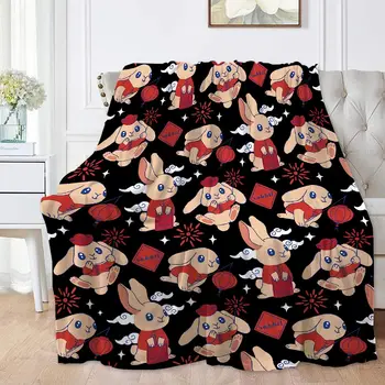 Милое флисовое одеяло с кроликом, Мультяшный кролик, Мягкое уютное одеяло для девочек, женское детское подарочное одеяло с кроликом для кровати, дивана
