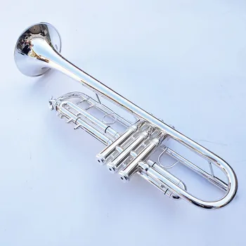 Начинающая труба Bb Труба Латунные Музыкальные Инструменты Посеребренная Bb Труба с Мундштуком Чехол Для Перчаток