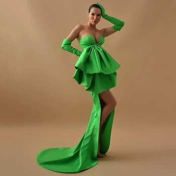 Eightree Зеленые платья для выпускного вечера в стиле русалки с высокой посадкой, вечернее платье в виде сердечка без перчаток, коктейльные платья в пол, большие размеры