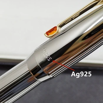 Серебро/ золото качества AAA MB Ag925 Шариковая ручка с роликом / авторучка канцелярские принадлежности для бизнеса роскошные гелевые ручки для письма