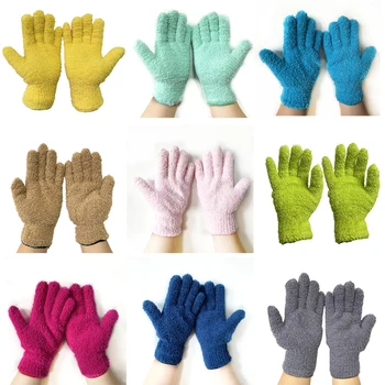 Перчатки для мытья и уборки по уходу за домом, Кухонные коралловые перчатки для удаления пыли, Бархатная сетка, ультрамягкие чистящие волокна из ультратонких волокон