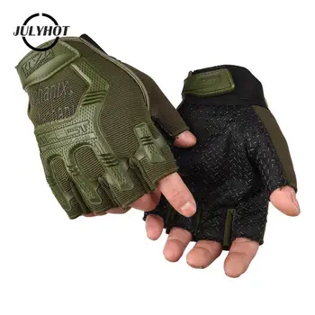 1 Пара мужских перчаток на половину пальца, уличные военно-тактические перчатки, спортивная стрельба, Охота, Страйкбол, Мотоциклетные велосипедные перчатки
