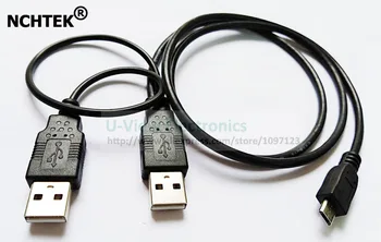 NCHTEK USB 2.0 Два Штекера к Micro USB 5P Штекерный Y-образный Кабель Для Внешнего Жесткого Диска Около 80 см/1ШТ