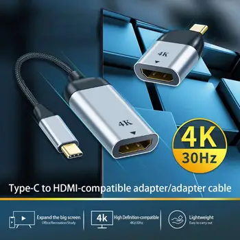 Универсальный Адаптер для преобразования видео с разрешением 4K HD без драйверов, Совместимый с Дисплеем Type-C в HDMI, Компьютерные Аксессуары