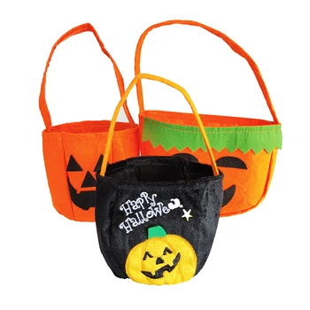 1 шт. сумочка для Хэллоуина, улыбающееся лицо, тыквенный пакет для конфет, Нетканая Подарочная упаковка для печенья, тотализатор, реквизит для декора детской вечеринки на Хэллоуин