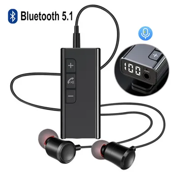 Приемник Bluetooth 5.1 3,5 мм AUX Адаптер TF Плеер для автомобильных наушников Динамик Музыка Беспроводной аудиоприемник Bluetooth 3.5 Jack