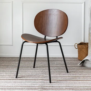 Обеденный стул в индустриальном стиле, современный американский Ретро-домашний стул со спинкой, Стул для отдыха с улыбающимся лицом, Обеденный стол из массива дерева, стул