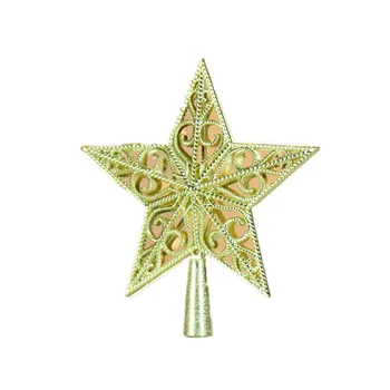 15см 20см Золотое Украшение Рождественской Елки Снежный Узор Вифлеемская Звезда Новогоднее Платье Ажурная Пентаграмма