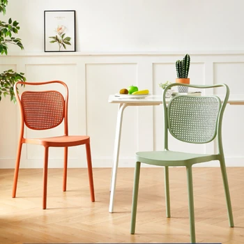 Скандинавские бытовые Современные Простые обеденные стулья, Модный Цветной пластиковый стул со спинкой, стол для чая с молоком, стул для макияжа для отдыха