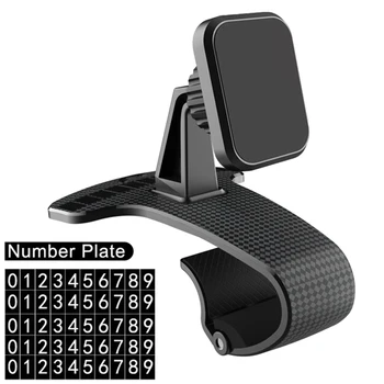 Кронштейн HUD Универсальный дизайн С номерным знаком Автомобильный держатель для телефона Магнитный вращающийся на 360 градусов Легко устанавливаемый зажим GPS подставка противоскользящая