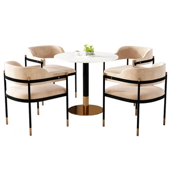 Стол и стул для переговоров, креативный круглый стол для приема гостей, Простой Современный обеденный стол и стул для маленькой квартиры