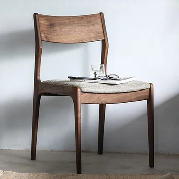 Обеденный стул из черного ореха, Мягкая сумка, Стулья в скандинавском стиле, Современный Маленький компьютерный стул для столовой