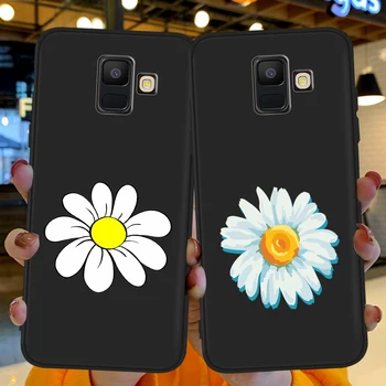 Простые нарисованные цветы из мягкого силикона для Samsung Galaxy A5 A6 A7 A8 A10 A30 A40 A50 A22 A32 A72 A82 J8 Plus Чехол для телефона