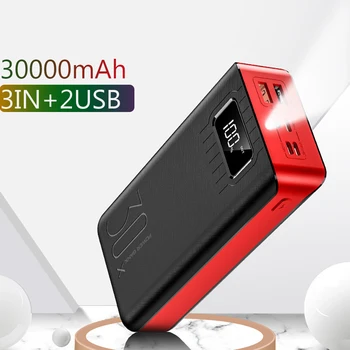 FERISING 30000 мАч Power Bank СВЕТОДИОДНЫЙ Цифровой Дисплей Двойной USB Внешний Аккумулятор емкостью 30000 мАч Pover banks Портативный Powerbank для Xiaomi