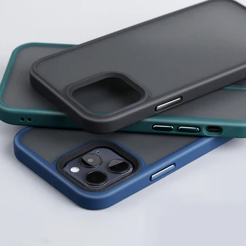 Для iPhone 13 Pro Case Цветная Рамка Противоударный Чехол Для iPhone 12 11 Pro Max XR X XS Max 8 7 Plus Матовый Жесткий Защитный Чехол Для ПК