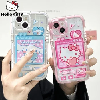 Sanrio Hello Kitty Cinnamoroll Мультяшный Милый Чехол Для iPhone 13 12 11 Pro Max Case XS Max Fall Proof Cover Роскошный Бренд Дизайнер