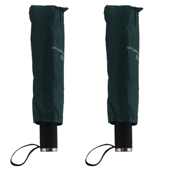 2X УФ-прозрачный Зонт с Трехкратным утолщением Черного Клеевого Солнцезащитного крема, Солнцезащитный зонтик из девяти фанерных зонтов Зеленого цвета