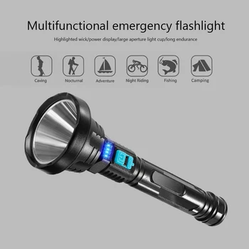 Светодиодный фонарик-прожектор Многофункциональный портативный фонарь с USB-зарядкой Аварийный фонарик с регулируемой яркостью для наружных аксессуаров